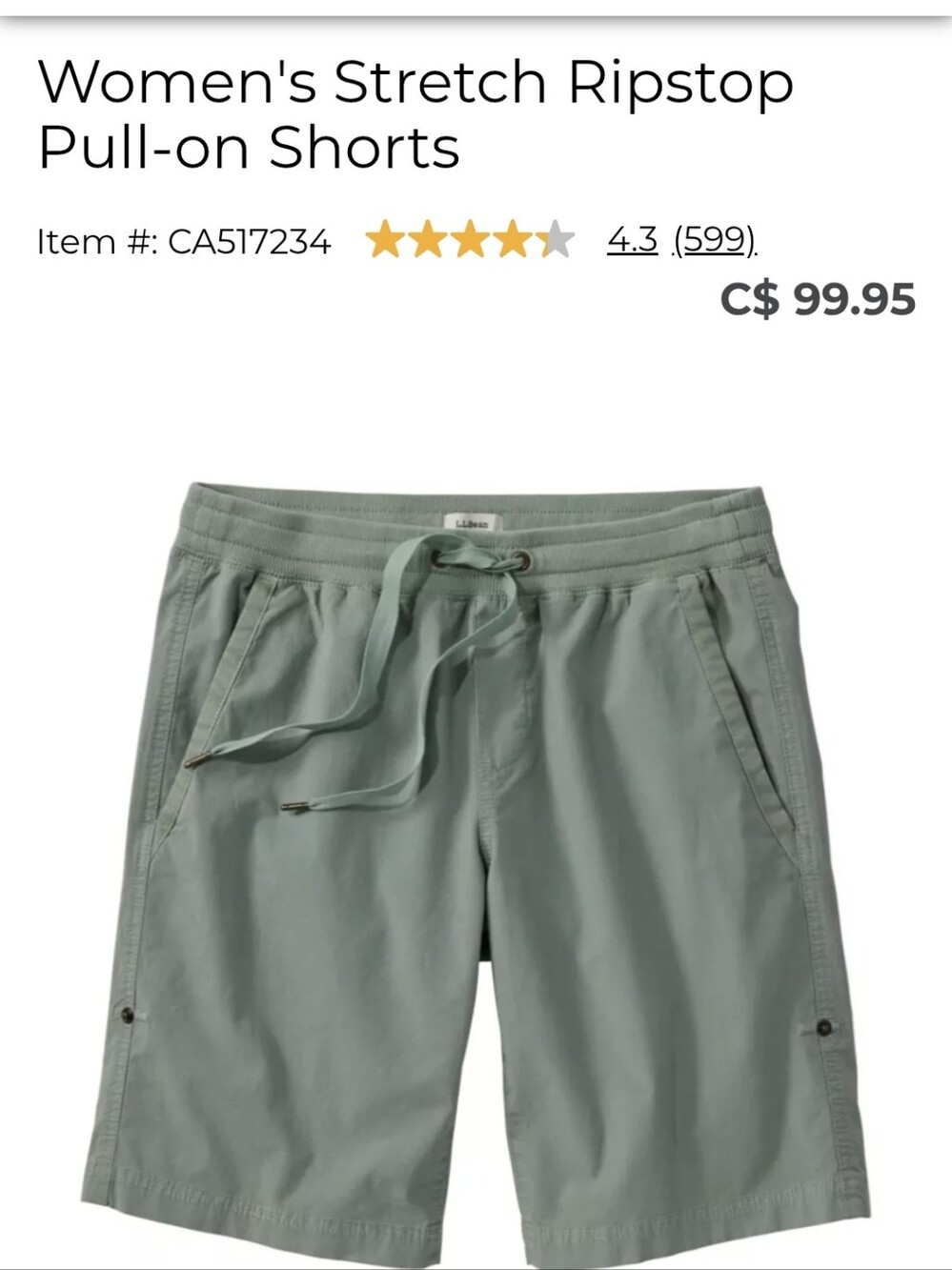 Women's Plus Size 2X Ripstop Shorts - NEW With Tags - LL Bean